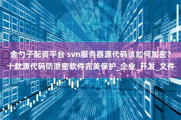金勺子配资平台 svn服务器源代码该如何加密？十款源代码防泄密软件完美保护_企业_开发_文件