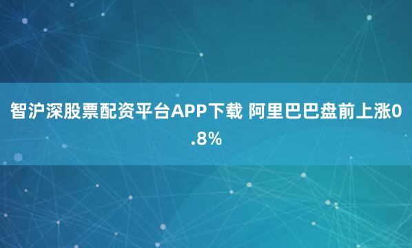 智沪深股票配资平台APP下载 阿里巴巴盘前上涨0.8%